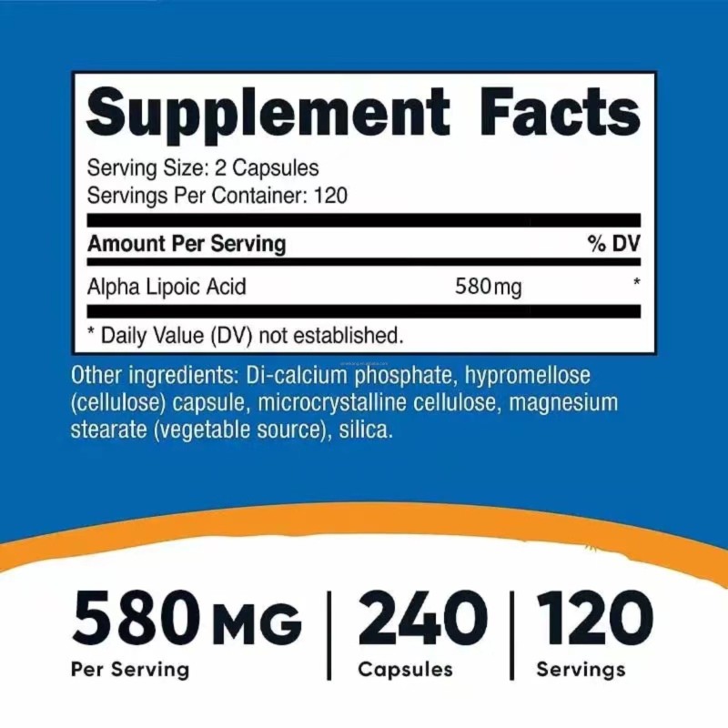 Alpha Lipoic Acid Capsules Manufacturer - OEM ODM Private Label 100% Natural 600mg