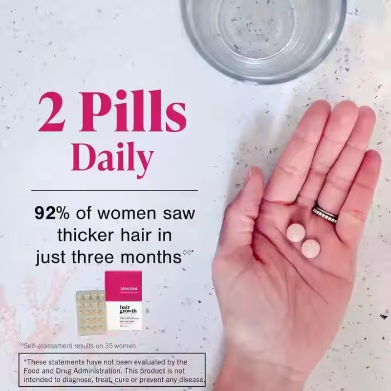 Adult Hair Growth Tablets Factory - OEM Best Selling Promotes Thicker Healthier Hair