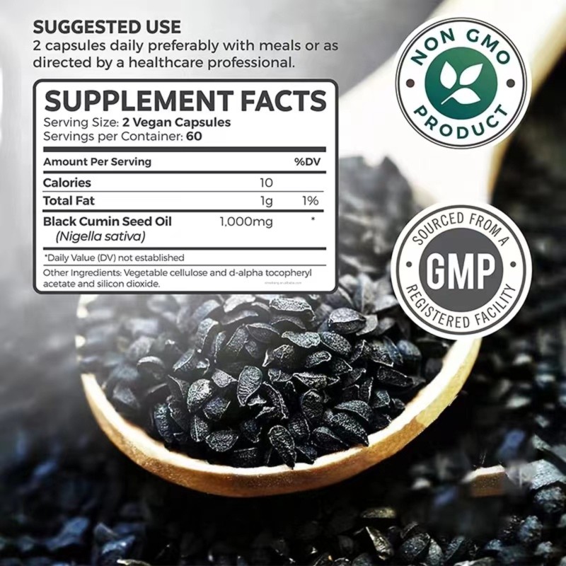 Black Seed Oil Softgels Factory - Best Selling 100% Cold Pressed Hair Skin Immune Support