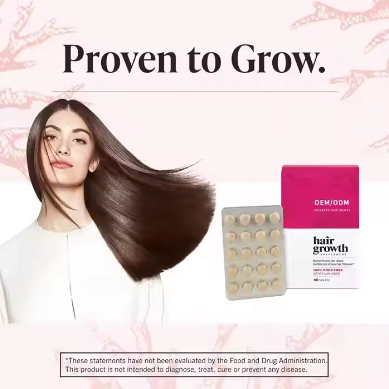Adult Hair Growth Tablets Factory - OEM Best Selling Promotes Thicker Healthier Hair