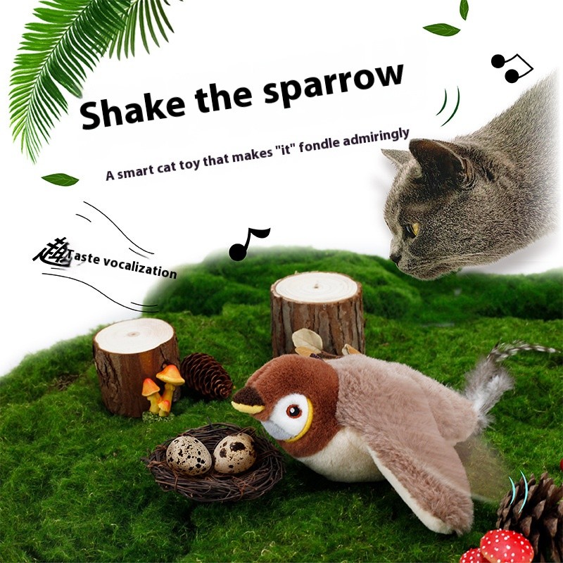 Smart Pet Toy Manufacturer - 2025 Sparrow USB Charging Simulation Animal Call Vibration