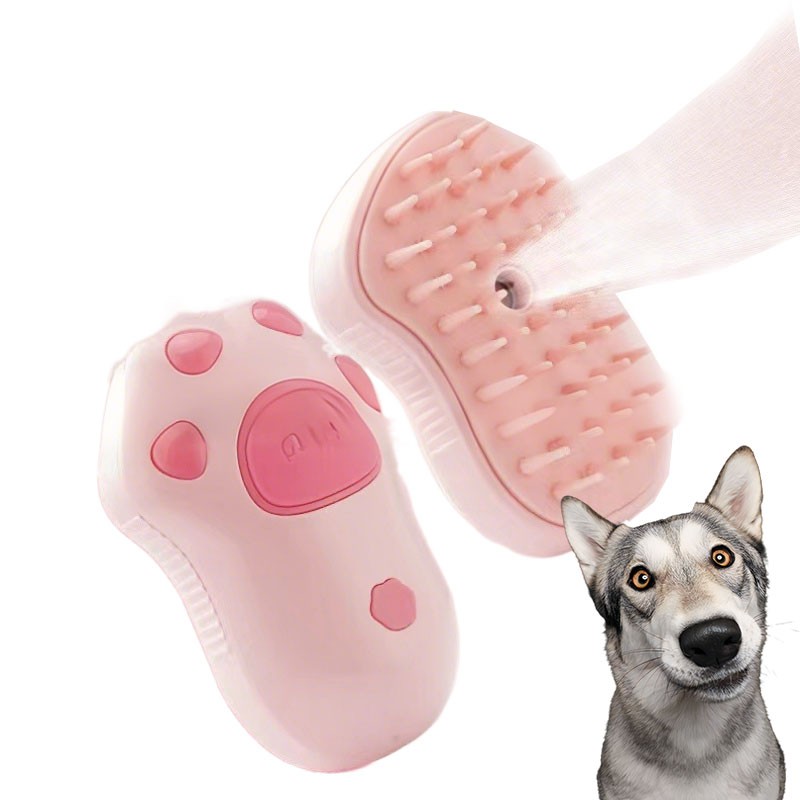 Mini Pet Brush Factory - New 3-in-1 Silicone Steam Brush Spray Remover