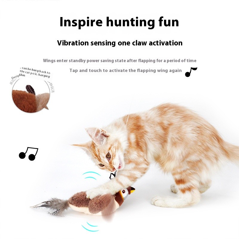 Smart Pet Toy Manufacturer - 2025 Sparrow USB Charging Simulation Animal Call Vibration