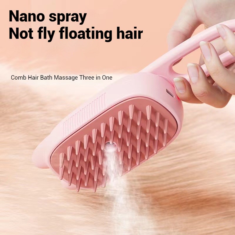 Pet Grooming Tool Supplier - New Cute Eco-Friendly 3-in-1 Electric Spray Comb