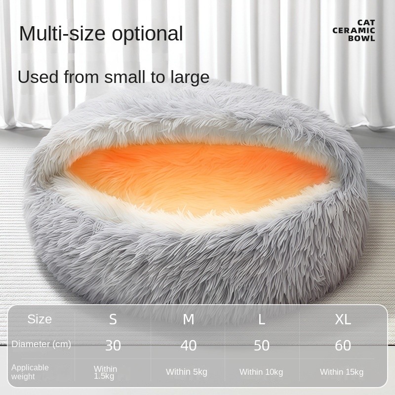 Pet Bed Manufacturer - Modern Comfortable Winter Warm Solid Pattern Plush Nest