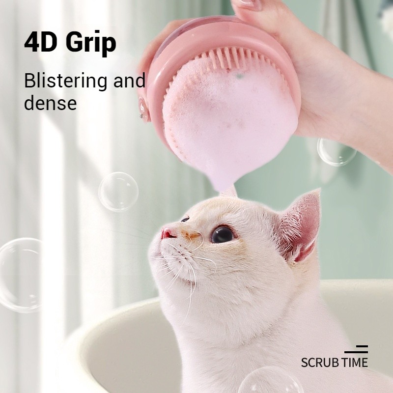 Pet Grooming Comb Supplier - High Quality Round Silicone Soft Bathing Hair Remover