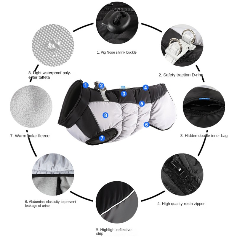 Reflective Dog Clothes Factory - Autumn Winter Reflective Cotton Waterproof Classic