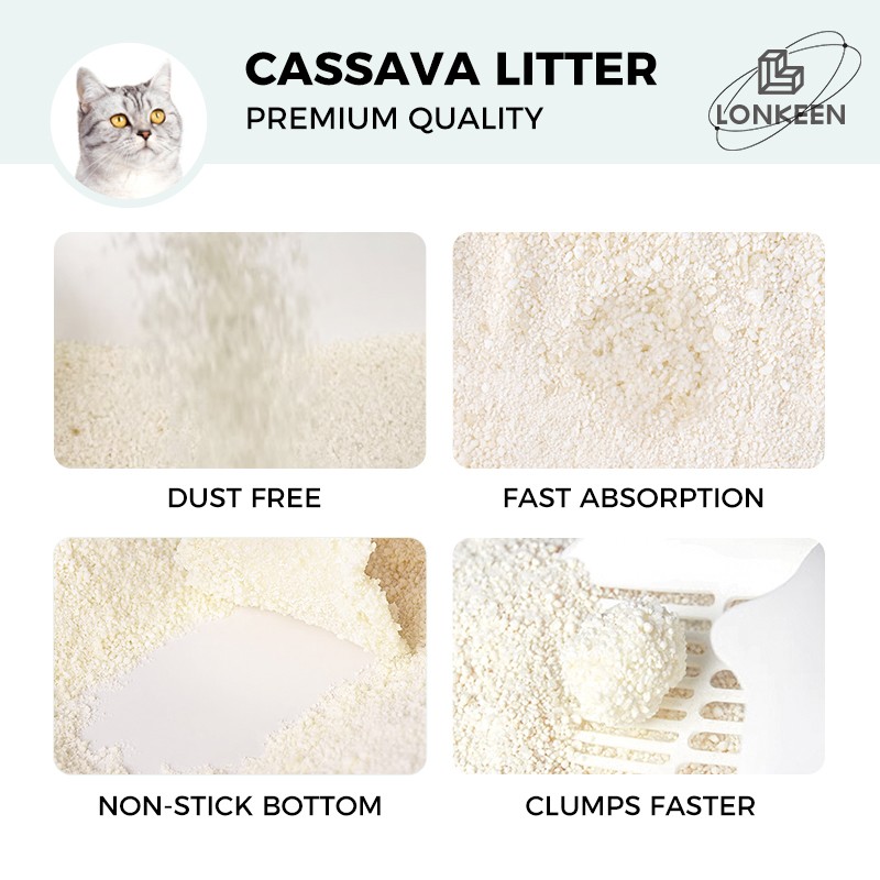 Cassava Cat Sand Supplier - China Factory Wholesale Direct Sales Dust Free Arena De Gatos Strong Clumping