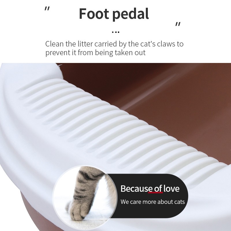 Cat Toilet Box Supplier - Hot Sale Plastic Flowing Sand High Quality Large Space Semi Closed