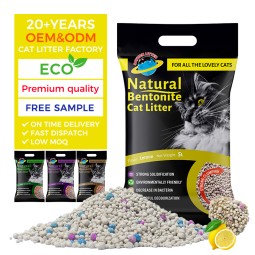 Clay Cat Litter Supplier - Multifunctional Lemon Flavored Bentonite Colorful Dust Free