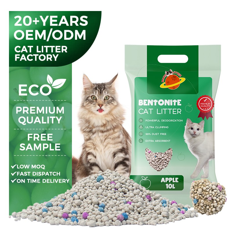 Cat Litter Sand Supplier - OEM Low Dust Strong Clumping Ball Shape ARENA PARA GATOS