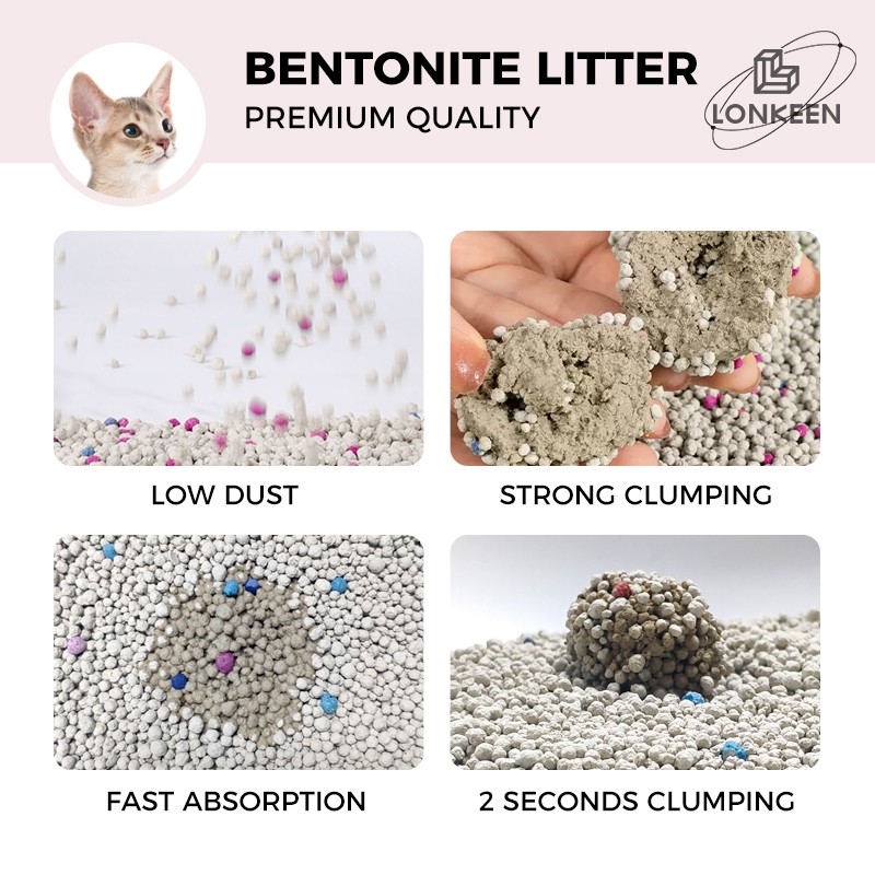 Bentonite Cat Litter Supplier - Multifunctional Lemon Flavored Ball Shape ARENA PARA GATOS