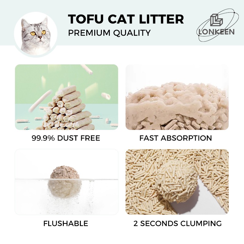 Tofu Cat Litter Supplier - Lemon Lavender Coffee Apple Scent Strip Shape Dust Free Flushable