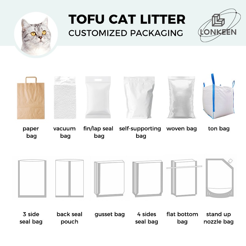 Tofu Cat Litter Supplier - Lemon Lavender Coffee Apple Scent Strip Shape Dust Free Flushable