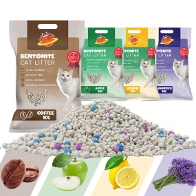 Bentonite Cat Litter Supplier - Multifunctional Lemon Flavored Ball Shape ARENA PARA GATOS
