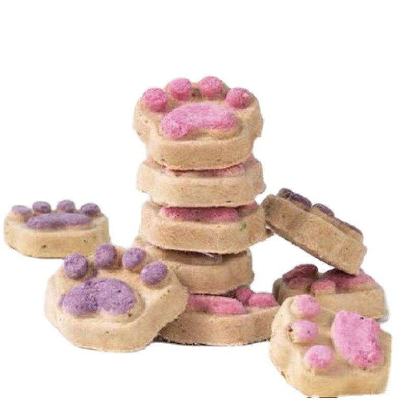 Freeze Dried Pet Snacks Factory - Raw Pet Treats 100% Cat Paw Shape OEM Chicken Strawberry