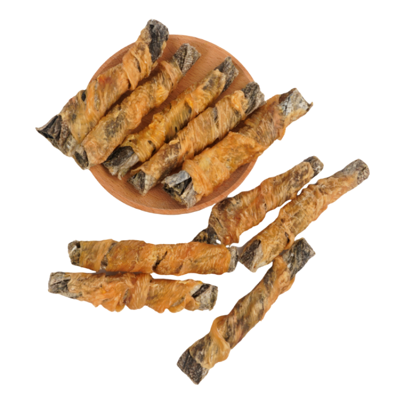 Codfish Skin Stick Factory - Chicken Wrap Codfish Skin Stick Squid Dried Cat Paw
