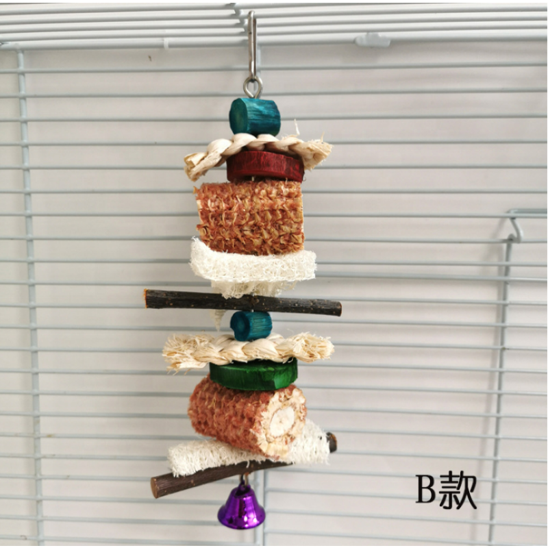 Parrot Toy Supplier - Wholesale Large Bird Chewing Toy Natural Wooden Blocks Tearing Chew