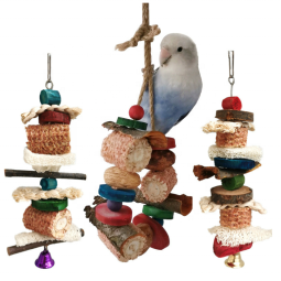 Parrot Toy Supplier - Wholesale Large Bird Chewing Toy Natural Wooden Blocks Tearing Chew