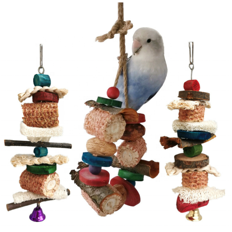 Parrot Toy Supplier - Wholesale Large Bird Chewing Toy Natural Wooden Blocks Tearing Chew