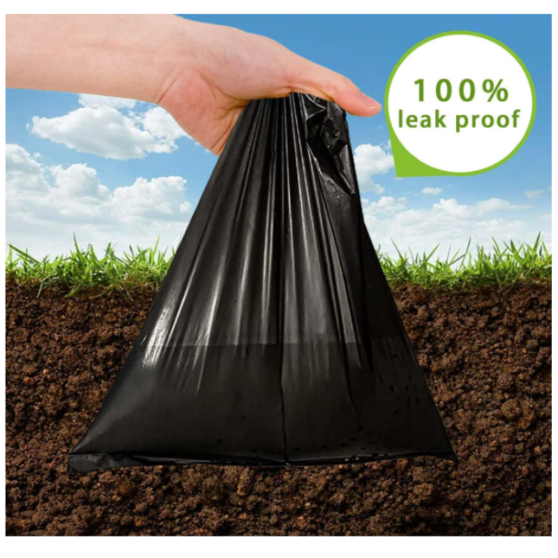 Dog Poop Bags Factory - Black Easy Carry Sturdy Leak-Proof Outdoor Walk Travel Kraft