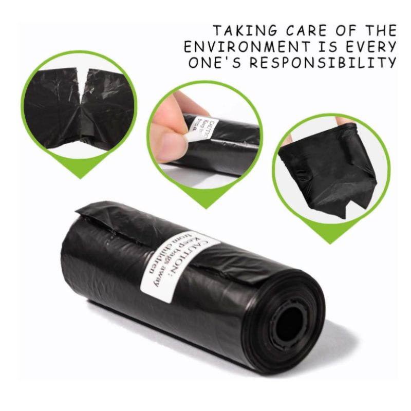 Dog Poop Bags Factory - Black Easy Carry Sturdy Leak-Proof Outdoor Walk Travel Kraft