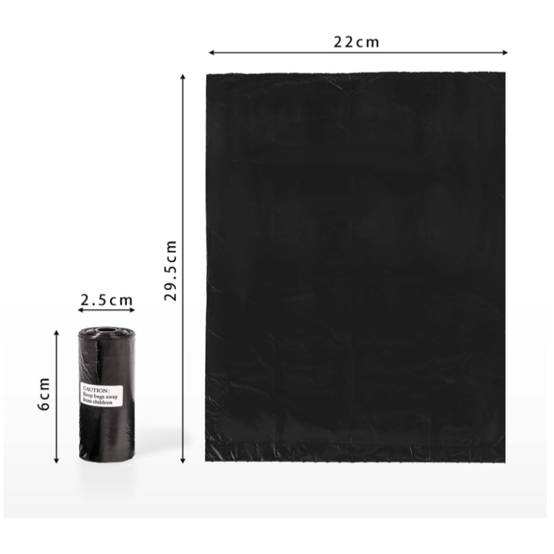 Dog Poop Bags Factory - Black Easy Carry Sturdy Leak-Proof Outdoor Walk Travel Kraft