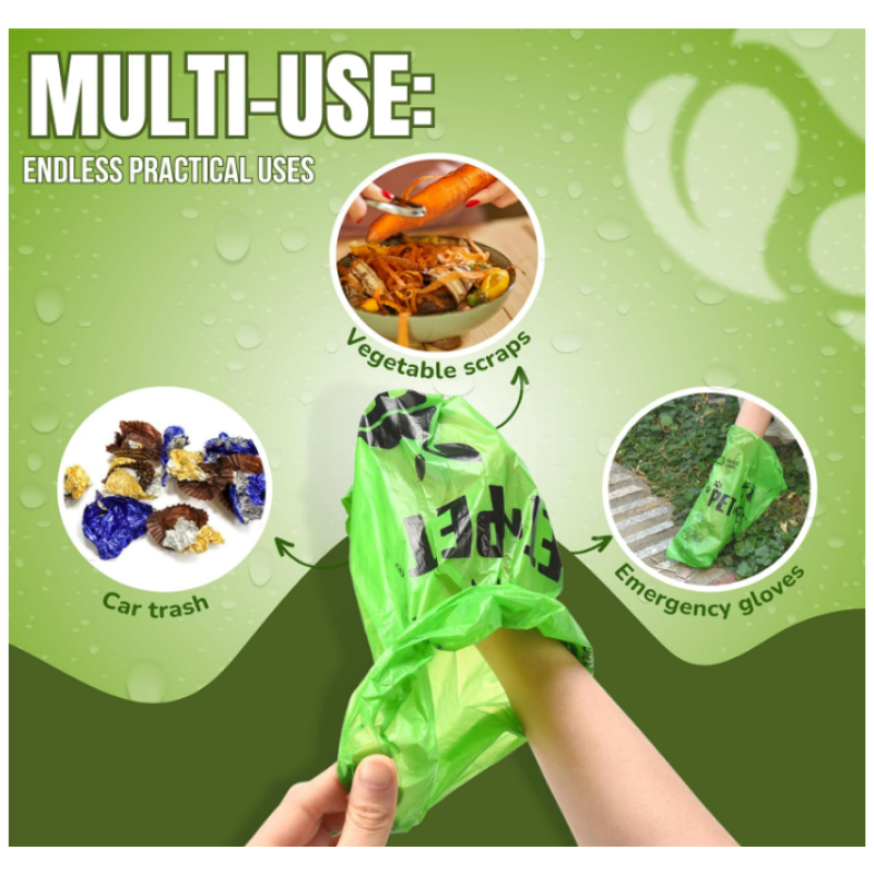 Poop Bags Manufacturer - Factory Price Green Plant Based PE Extra Thick Rolls Unscented