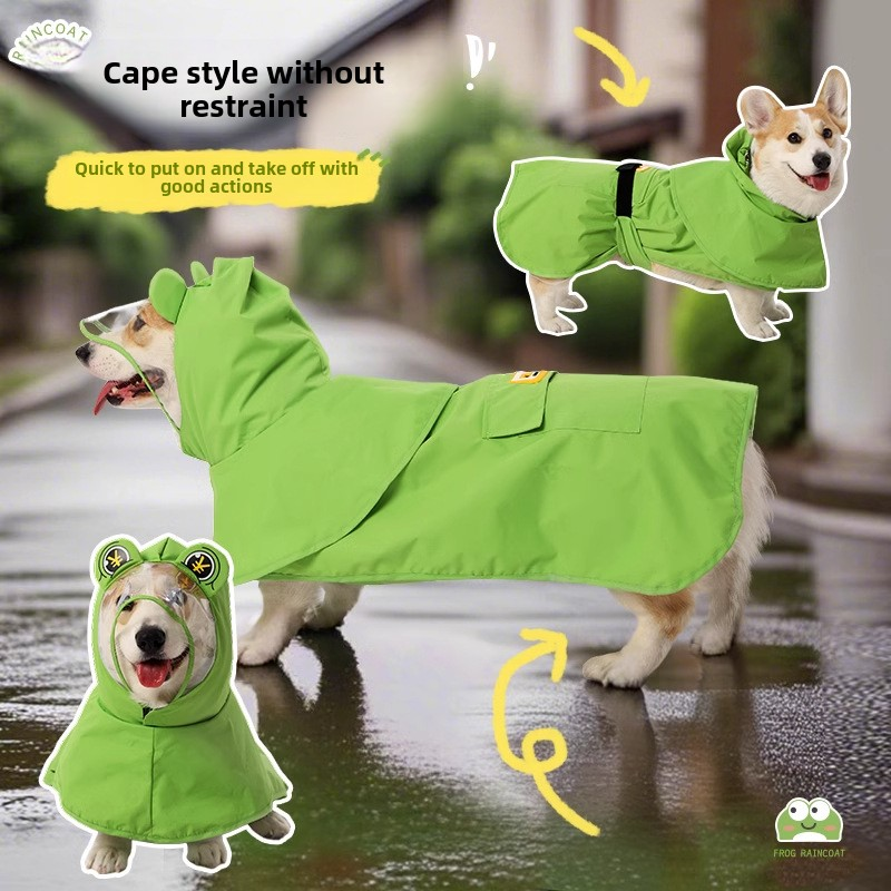 Dog Raincoat Supplier - Shiba Inu for Small Medium-Sized Corgi Frog Poncho Waterproof