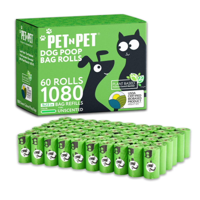 Poop Bags Manufacturer - Factory Price Green Plant Based PE Extra Thick Rolls Unscented