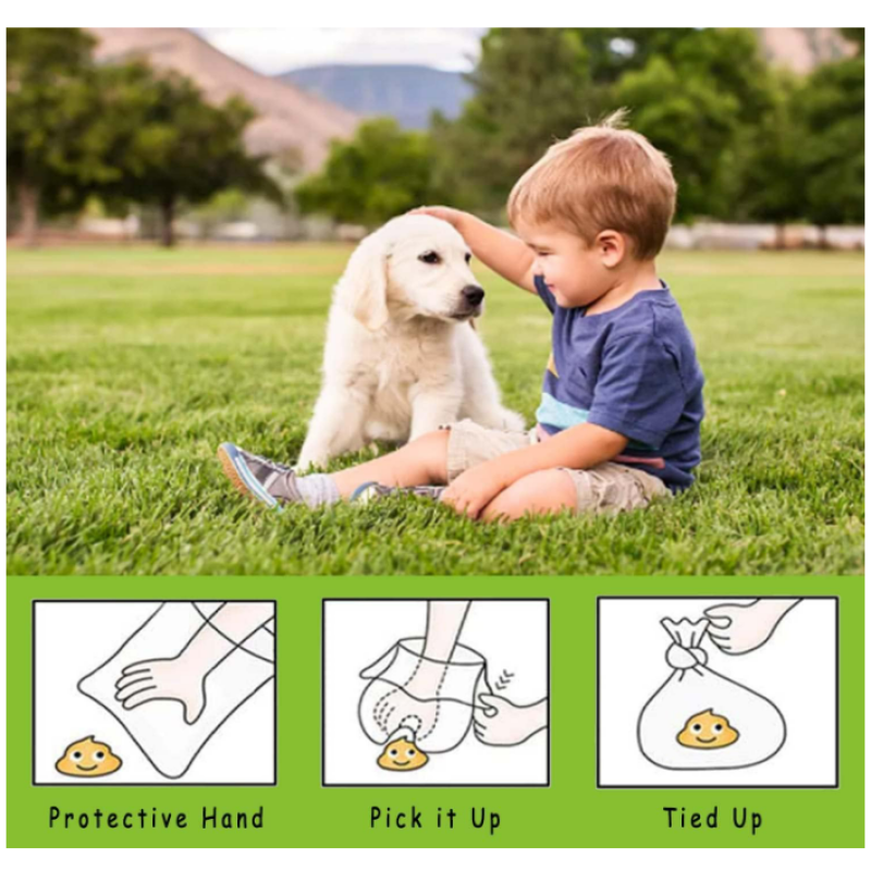 Dog Poop Bags Factory - Black Easy Carry Sturdy Leak-Proof Outdoor Walk Travel Kraft