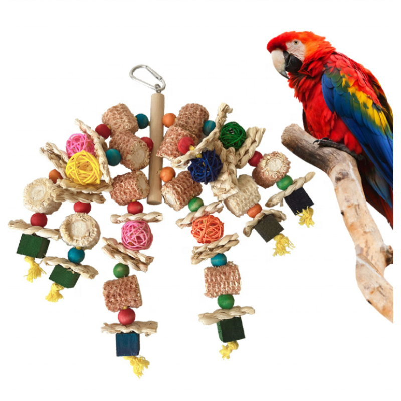 Bird Chewing Toy Factory - Large Parrot Multicolored Natural Wooden Blocks Tearing Chew Play