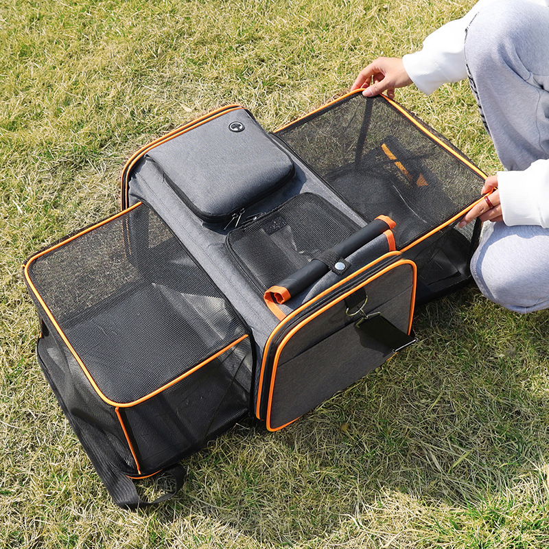 Pet Backpack Supplier - Fashionable Foldable Cat Small Dog Backpack Zipper-Closed Car-Mounted