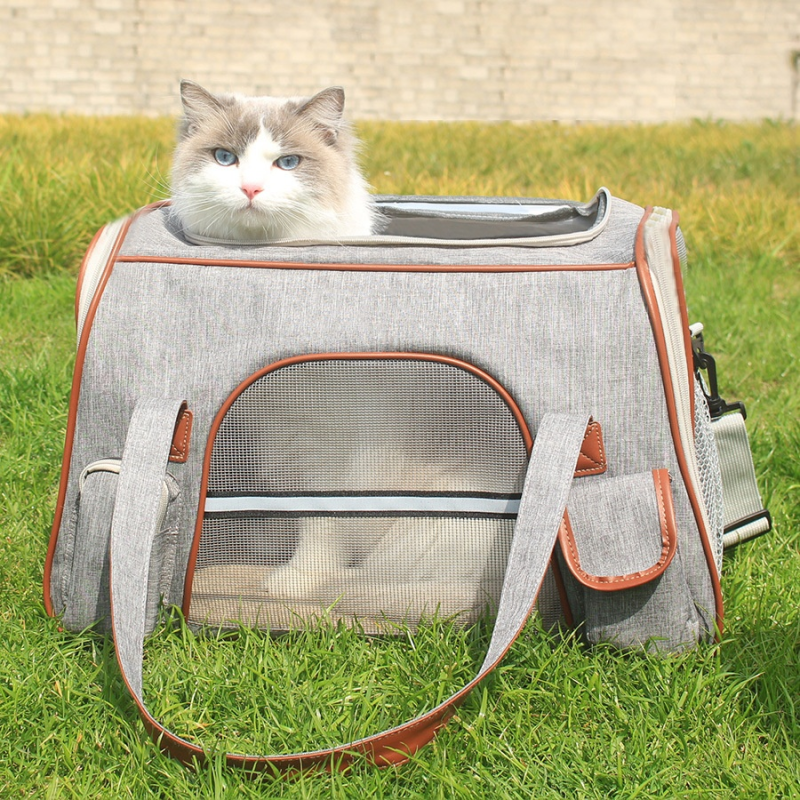 Pet Carrier Factory - Large Portable Foldable Dog Cat Backpack Outdoor Zipper Closure
