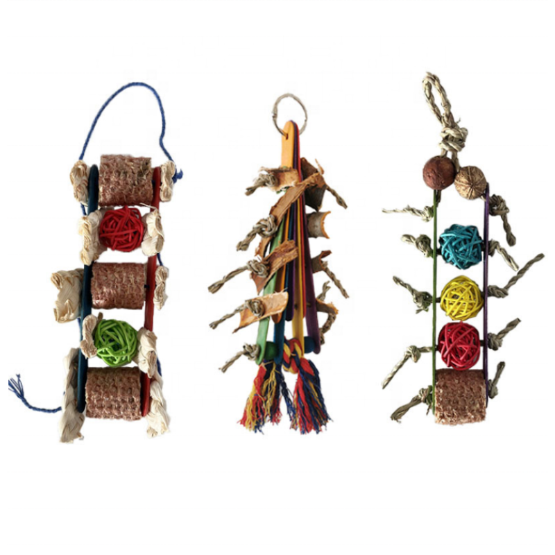 Bird Chewing Toy Manufacturer - Factory Price Large Parrot Multicolored Wooden Blocks Tearing