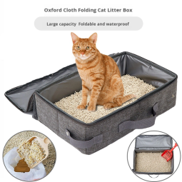 Portable Litter Box Supplier - Foldable Waterproof Travel Cat Litter Box with Bag Outdoor