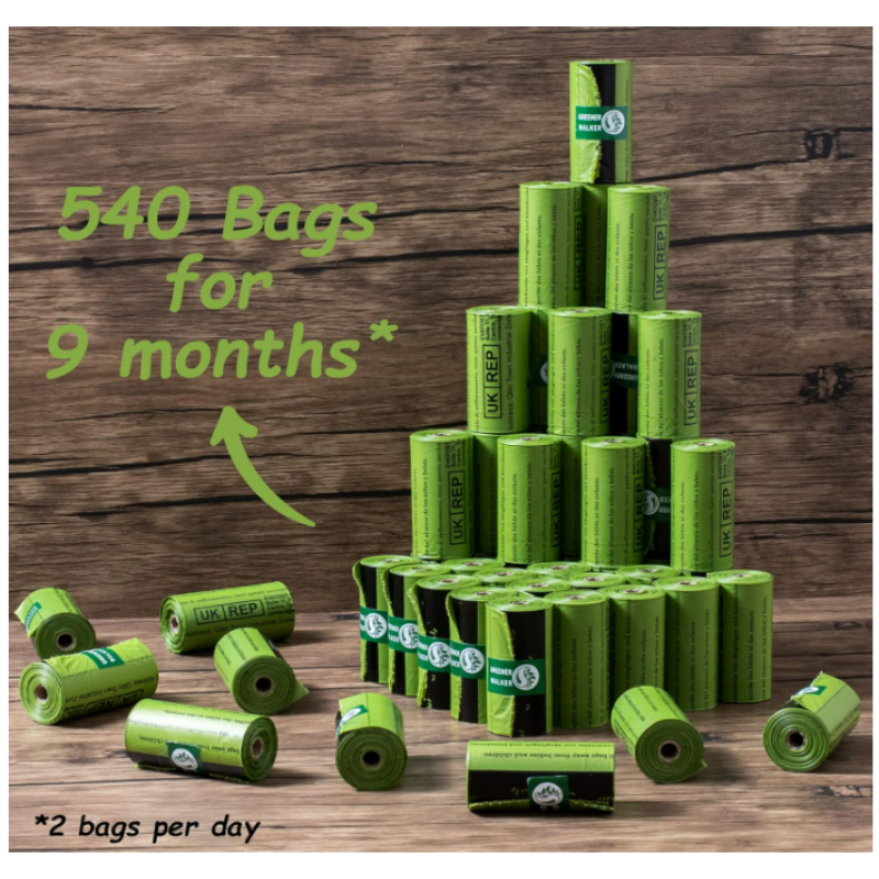 Dog Waste Bags Factory - 540 Bags Extra Thick Strong 100% Leak Proof Green