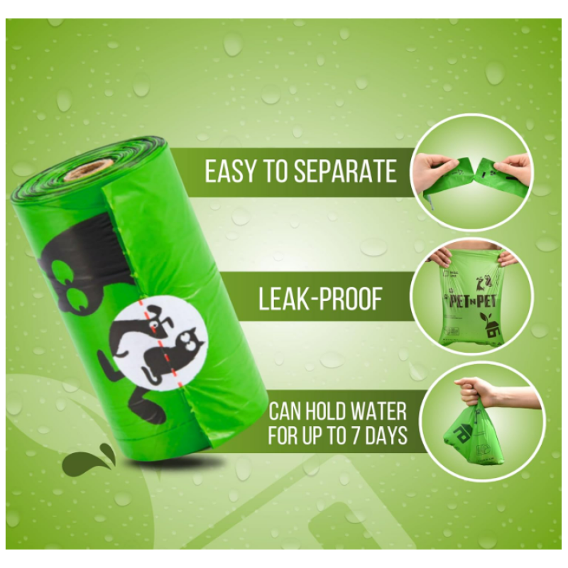 Poop Bags Manufacturer - Factory Price Green Plant Based PE Extra Thick Rolls Unscented