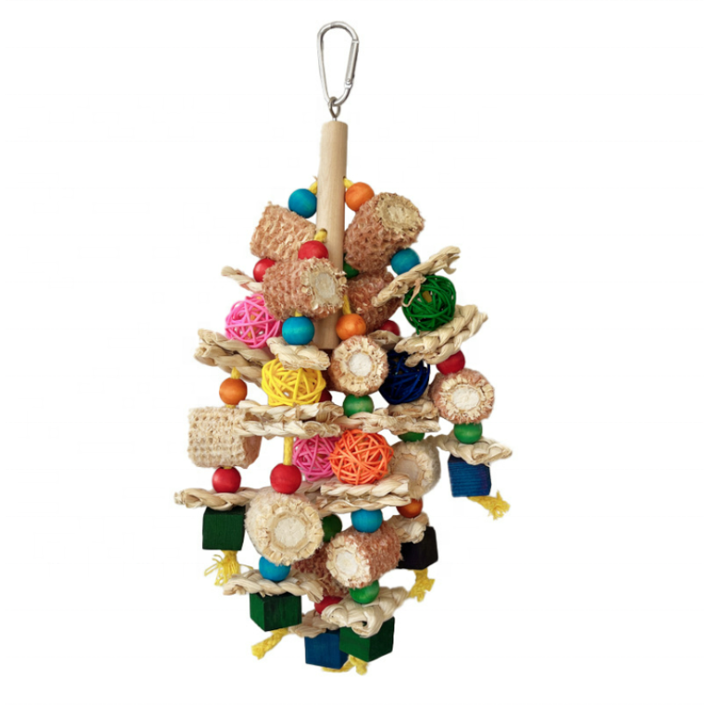 Bird Chewing Toy Factory - Large Parrot Multicolored Natural Wooden Blocks Tearing Chew Play