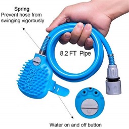 Pet Bathing Brush Supplier - Shower Washing Massage Grooming Brush Faucet Adapters Blue