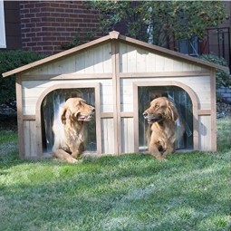 Dog House Manufacturer - Extra Large Solid Wood Suits Two Dogs Large Breeds Raised Bottom