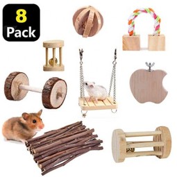 Pet Chew Toys Supplier - Cheap Factory Price Hamster Toys Natural Wooden Chewing Set