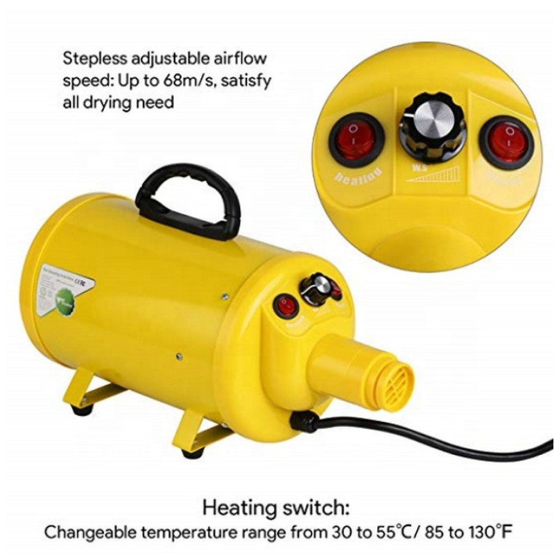 Dog Dryer Supplier - 3.8HP 2800W Professional Grooming Blower Speed Adjustable with Heater