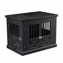 Dog Crate Factory - Triple Door Medium Crate White or Black for Medium Dogs