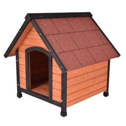Dog House Manufacturer - Wooden Natural Home with Reddish Brown Roof 3 Size S/M/L