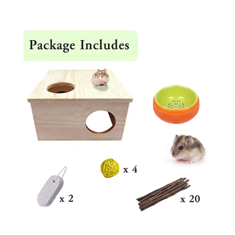 Pet Habitat Manufacturer - Multi-Chamber Hamster House Maze Multi-Room Pine Wooden Hideout