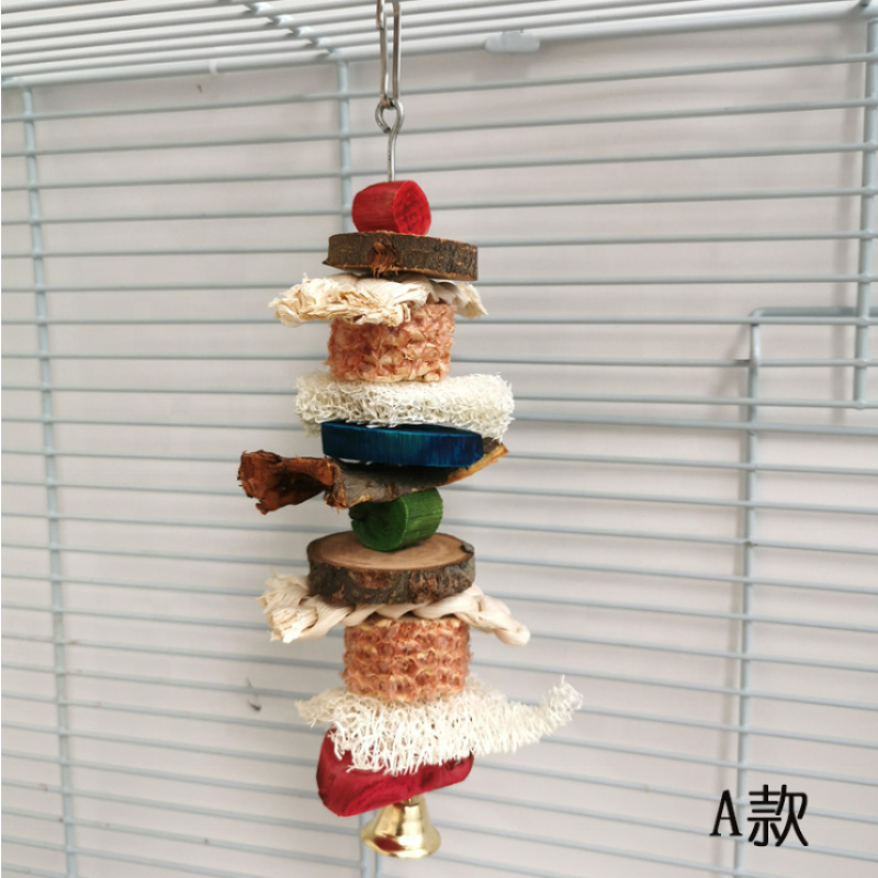 Parrot Toy Supplier - Wholesale Large Bird Chewing Toy Natural Wooden Blocks Tearing Chew