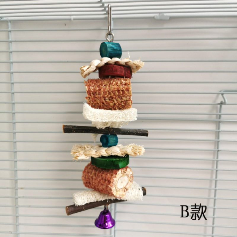 Parrot Toy Supplier - Wholesale Large Bird Chewing Toy Natural Wooden Blocks Tearing Chew