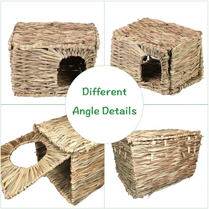 Rabbit House Factory - Grass House Bunny Hut Natural Grass Woven Foldable Play Hideaway