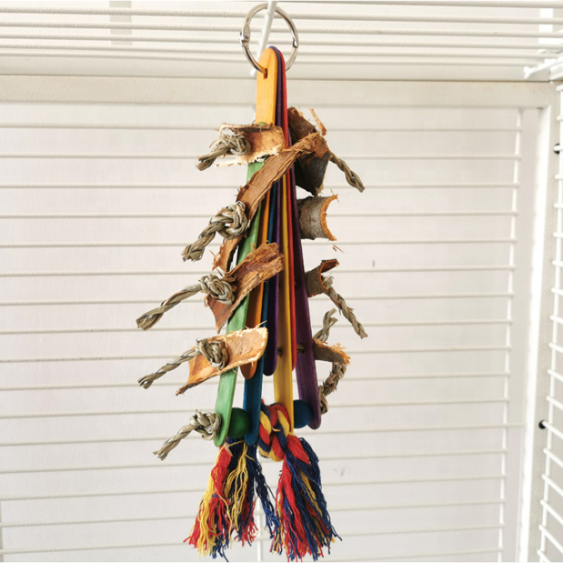 Bird Chewing Toy Manufacturer - Factory Price Large Parrot Multicolored Wooden Blocks Tearing